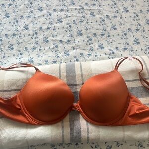 Victoria's Secret Vibrant Orange Satin Bra